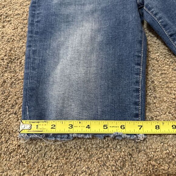 FLYING MONKEY Shorts 26 Cut off Distressed Mid Rise Denim Bermuda Modest - Picture 3 of 11